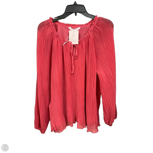Top Long Sleeve By Lc Lauren Conrad In Coral, Size: L