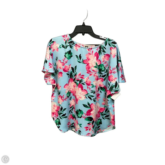 Top Short Sleeve By Anne Klein In Floral Print, Size: L