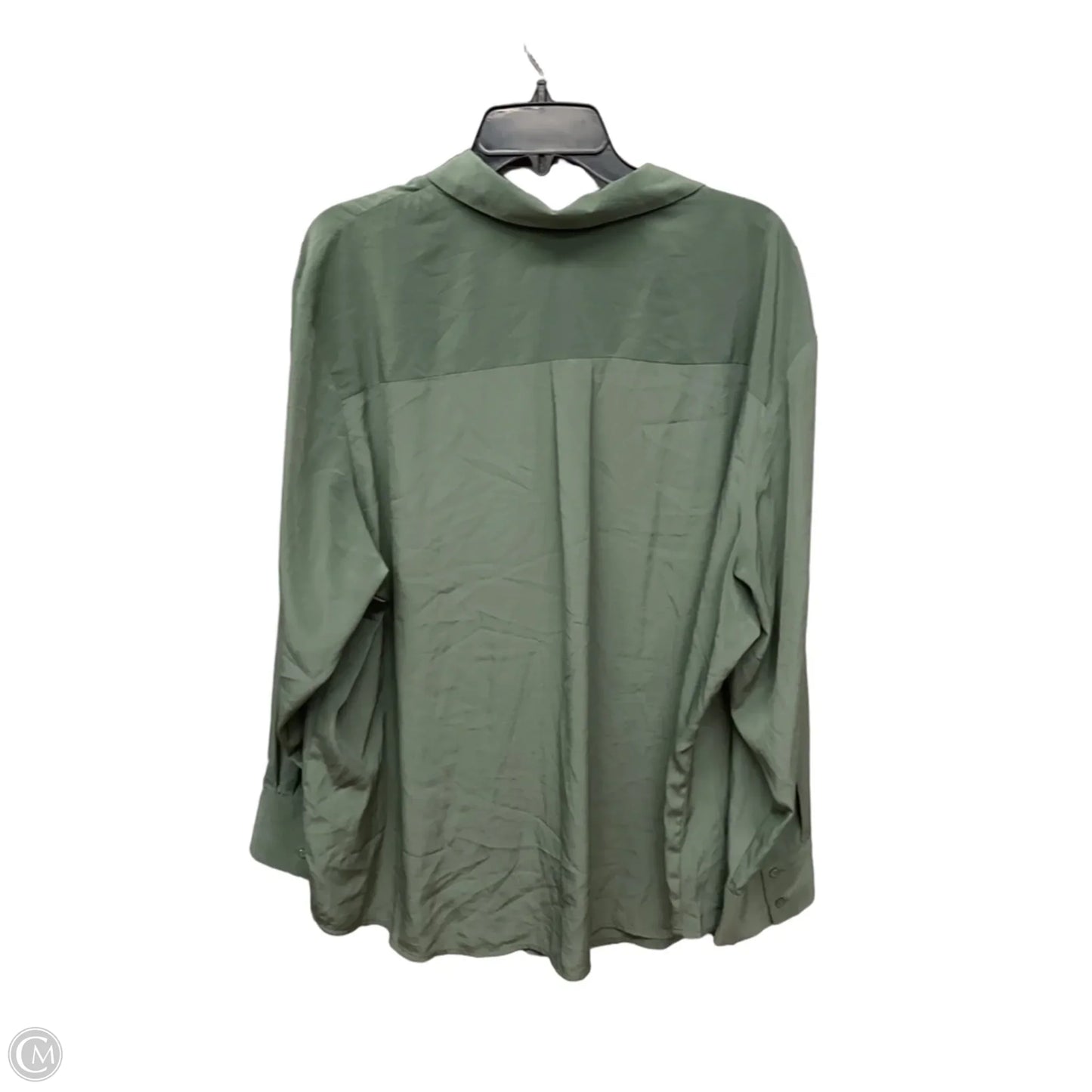 Blouse Long Sleeve By Nine West In Green, Size: 3x