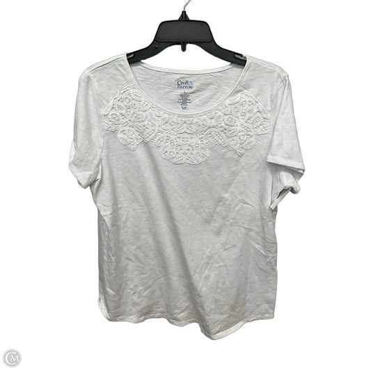 Top Short Sleeve By Croft And Barrow In White, Size: L