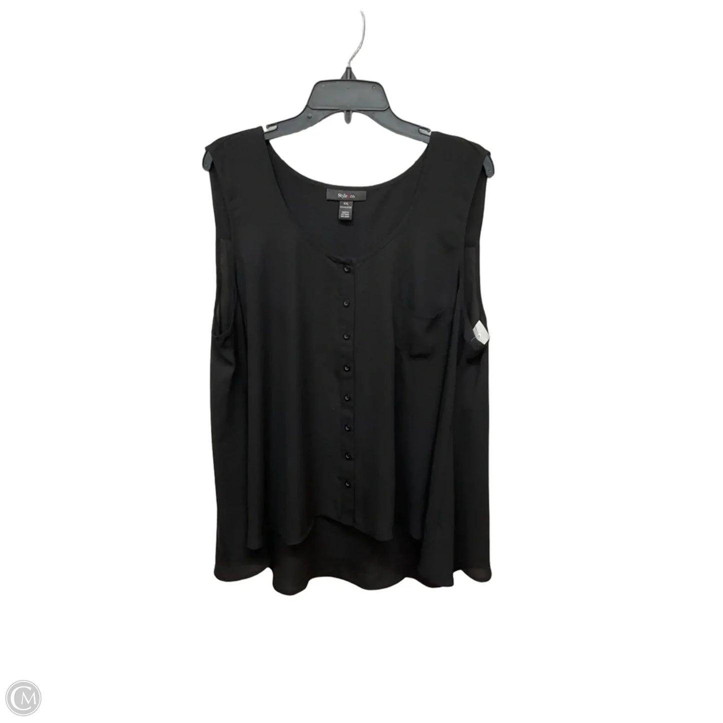 Top Sleeveless By Style And Company In Black, Size: Xxl