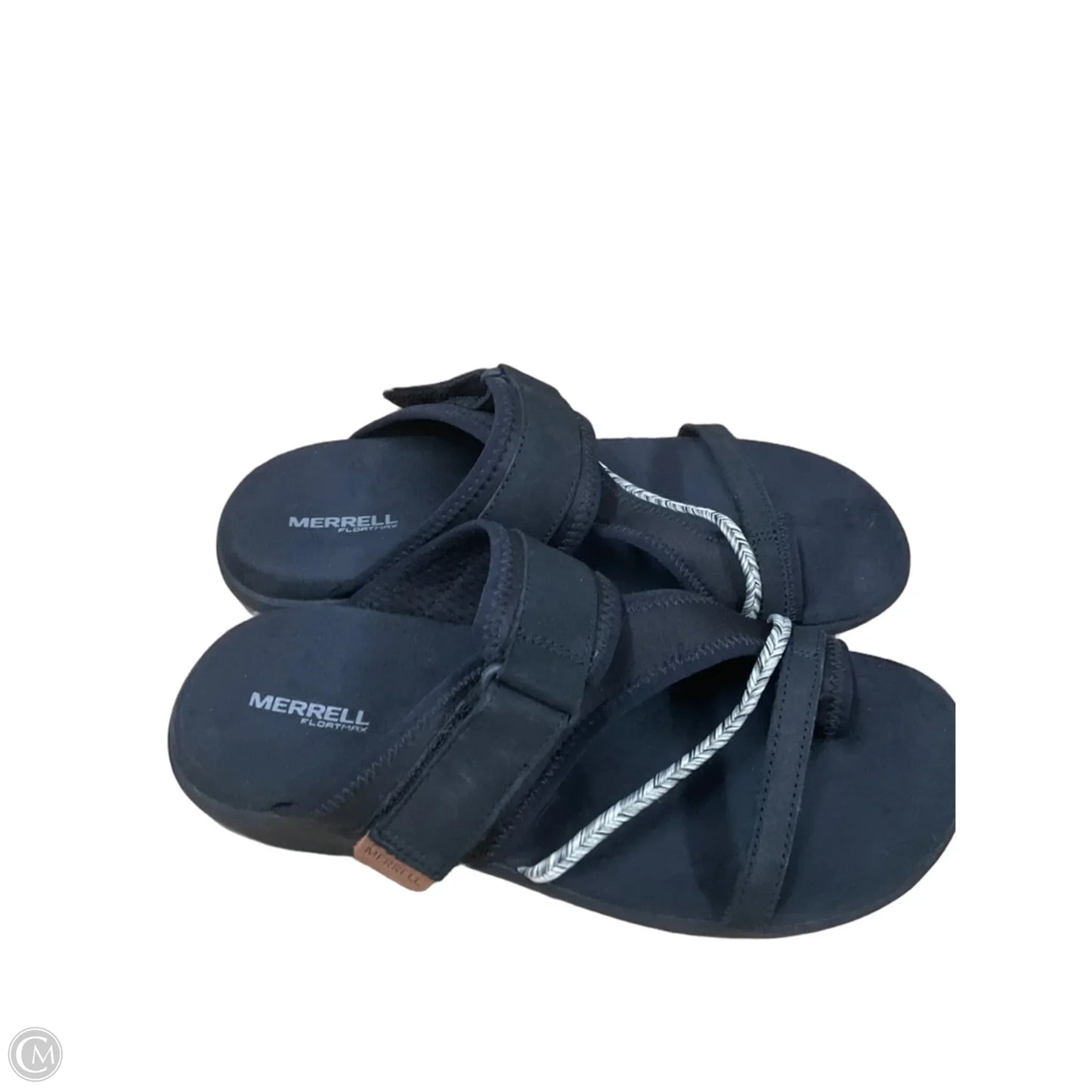 Sandals Flats By Merrell In Black & Cream, Size: 8