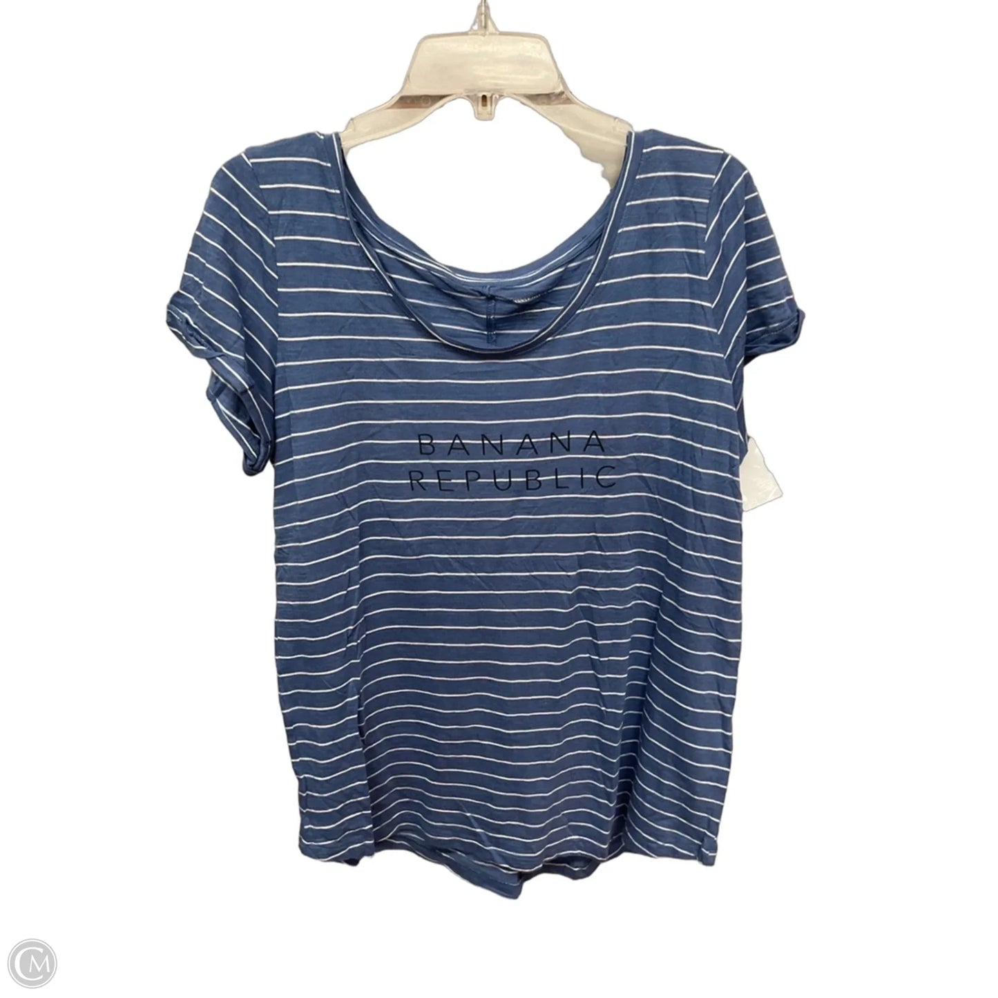 Top Short Sleeve By Banana Republic In Striped Pattern, Size: Xl