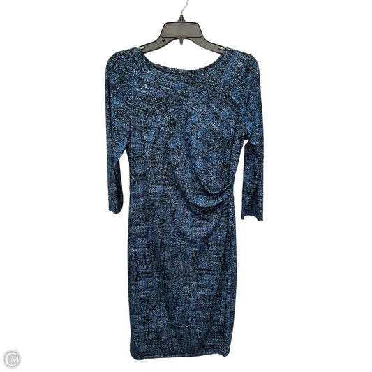 Dress Casual Midi By Talbots In Black & Blue, Size: L