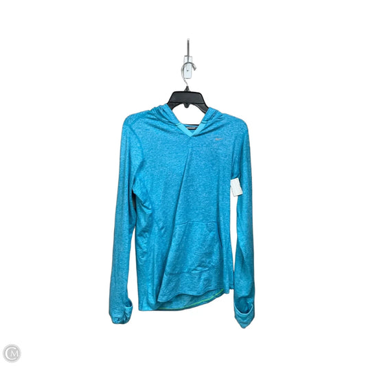 Athletic Top Long Sleeve Hoodie By Nike Apparel In Blue, Size: L