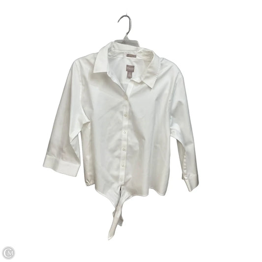 Blouse Long Sleeve By Chicos In White, Size: Xl