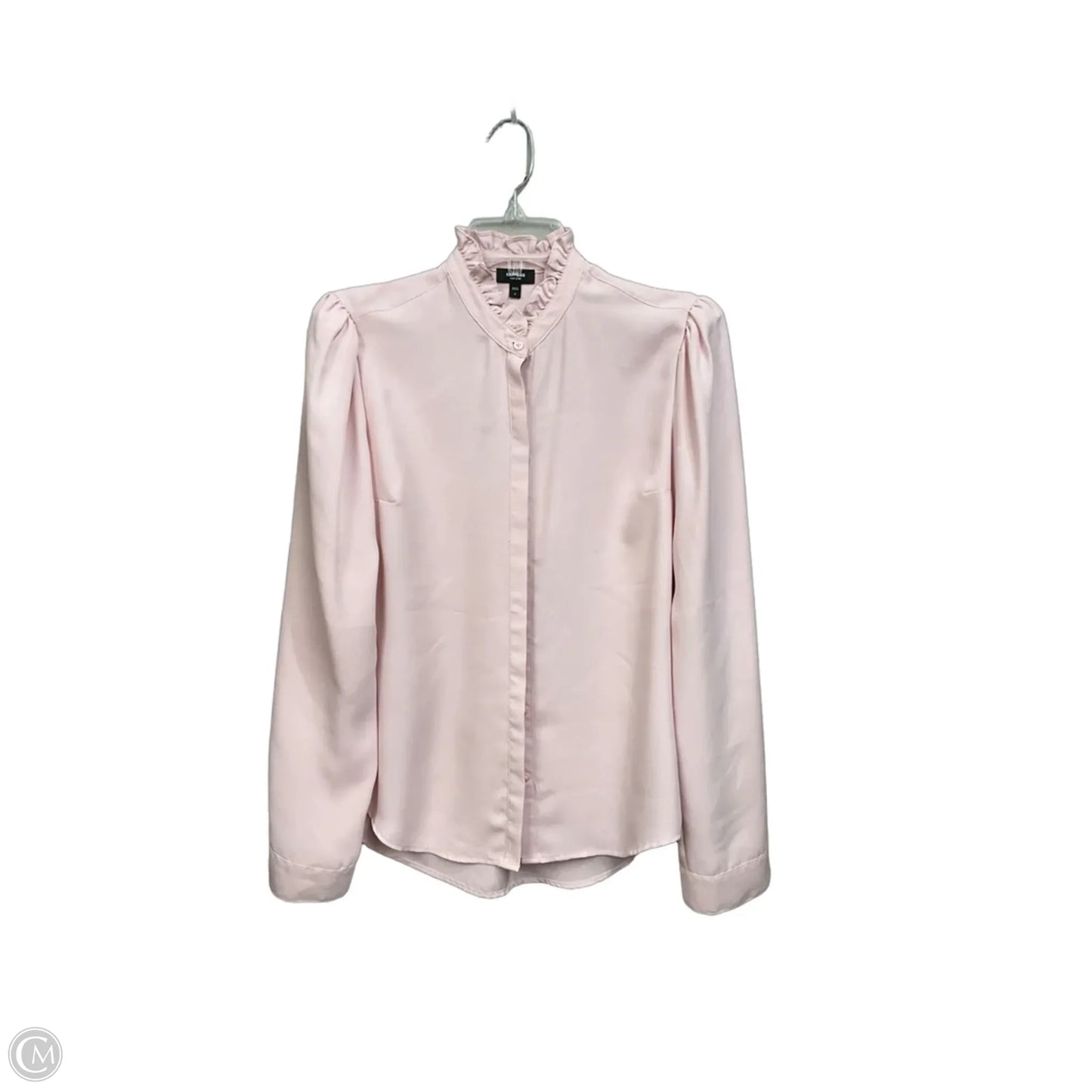 Blouse Long Sleeve By Express In Pink, Size: S