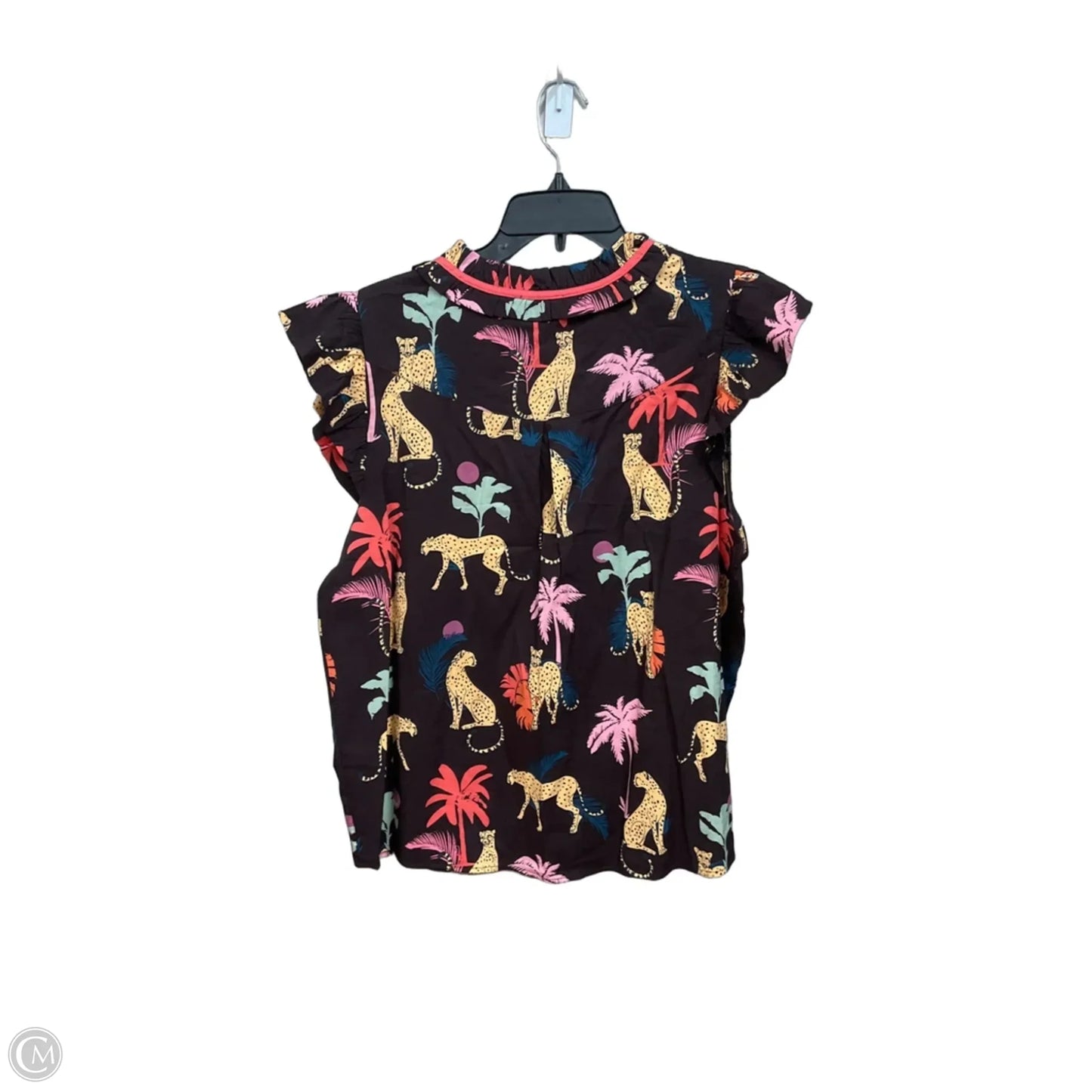 Top Short Sleeve By Democracy In Tropical Print, Size: L