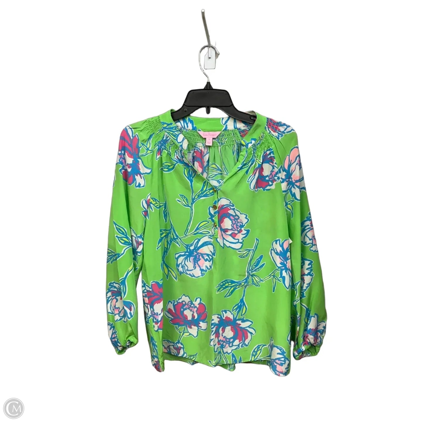 Top LS Designer By Lilly Pulitzer In Floral Print, Size: S