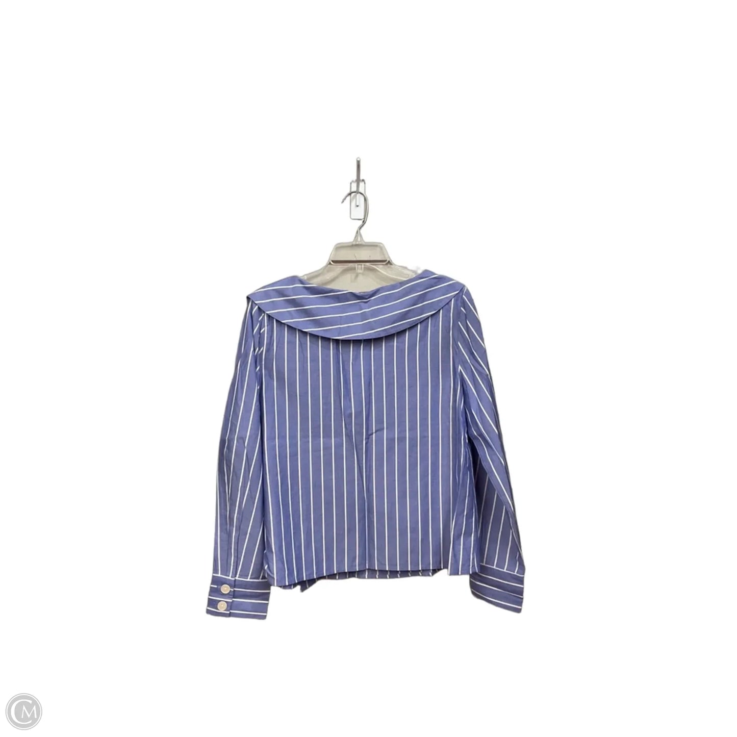 Blouse Long Sleeve By Loft In Striped Pattern, Size: M