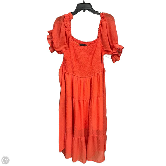 Dress Casual Midi By Merokeety In Orange, Size: Xl