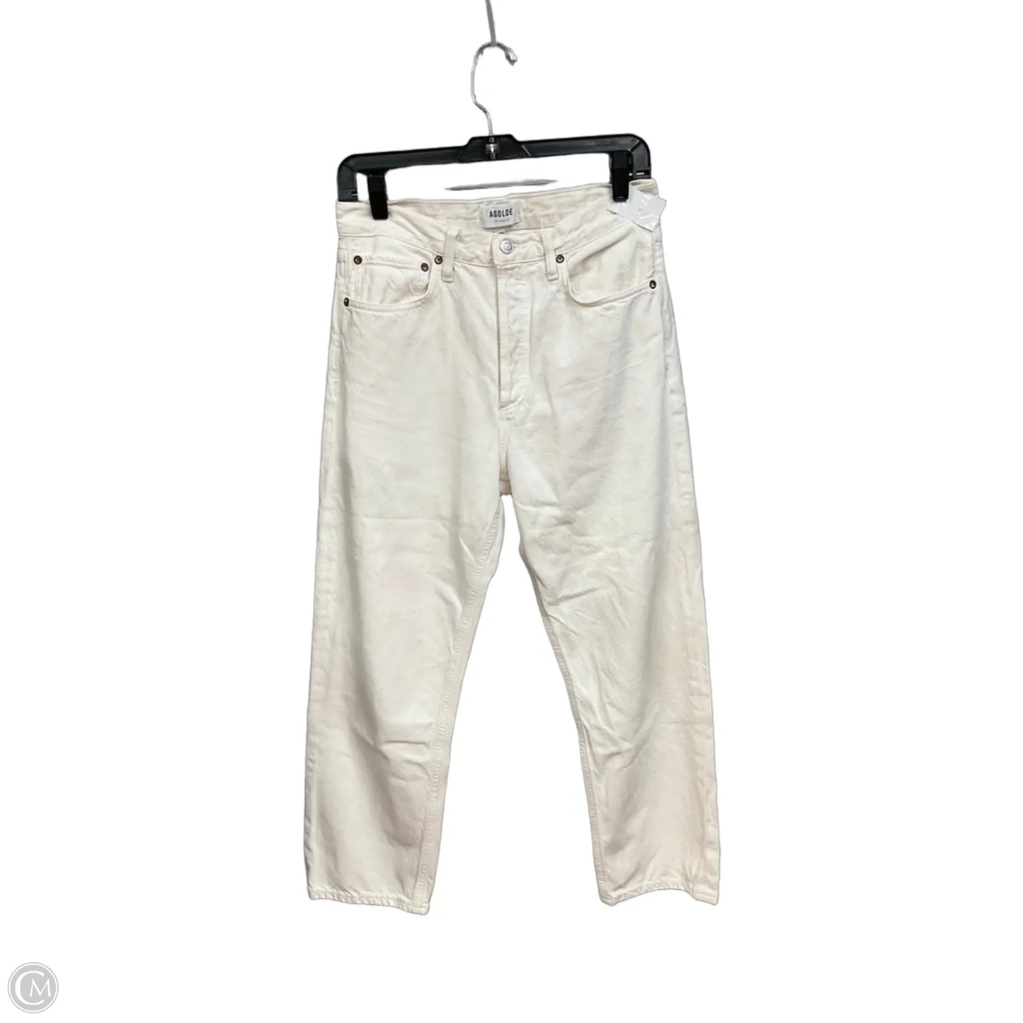 Jeans Straight By Agolde In Cream Denim, Size: 2