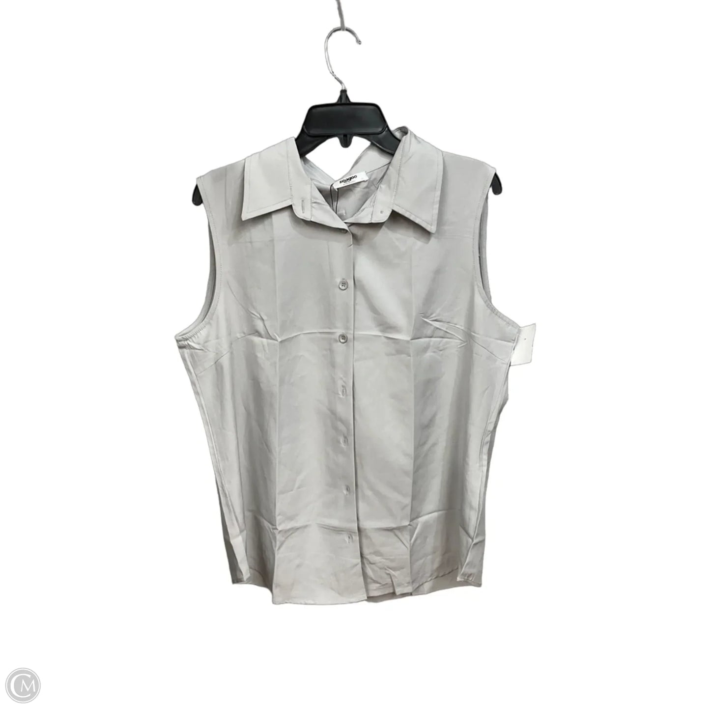Blouse Sleeveless By Zeagoo In Grey, Size: Xl