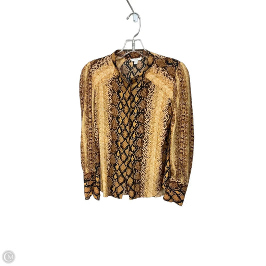 Blouse Long Sleeve By Joie In Snakeskin Print, Size: Xs