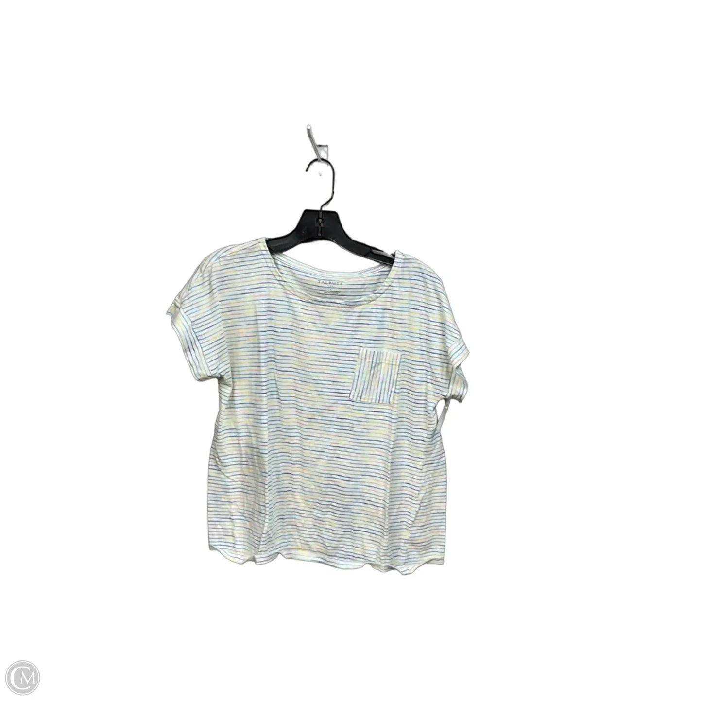 Top Short Sleeve By Talbots In Striped Pattern, Size: L