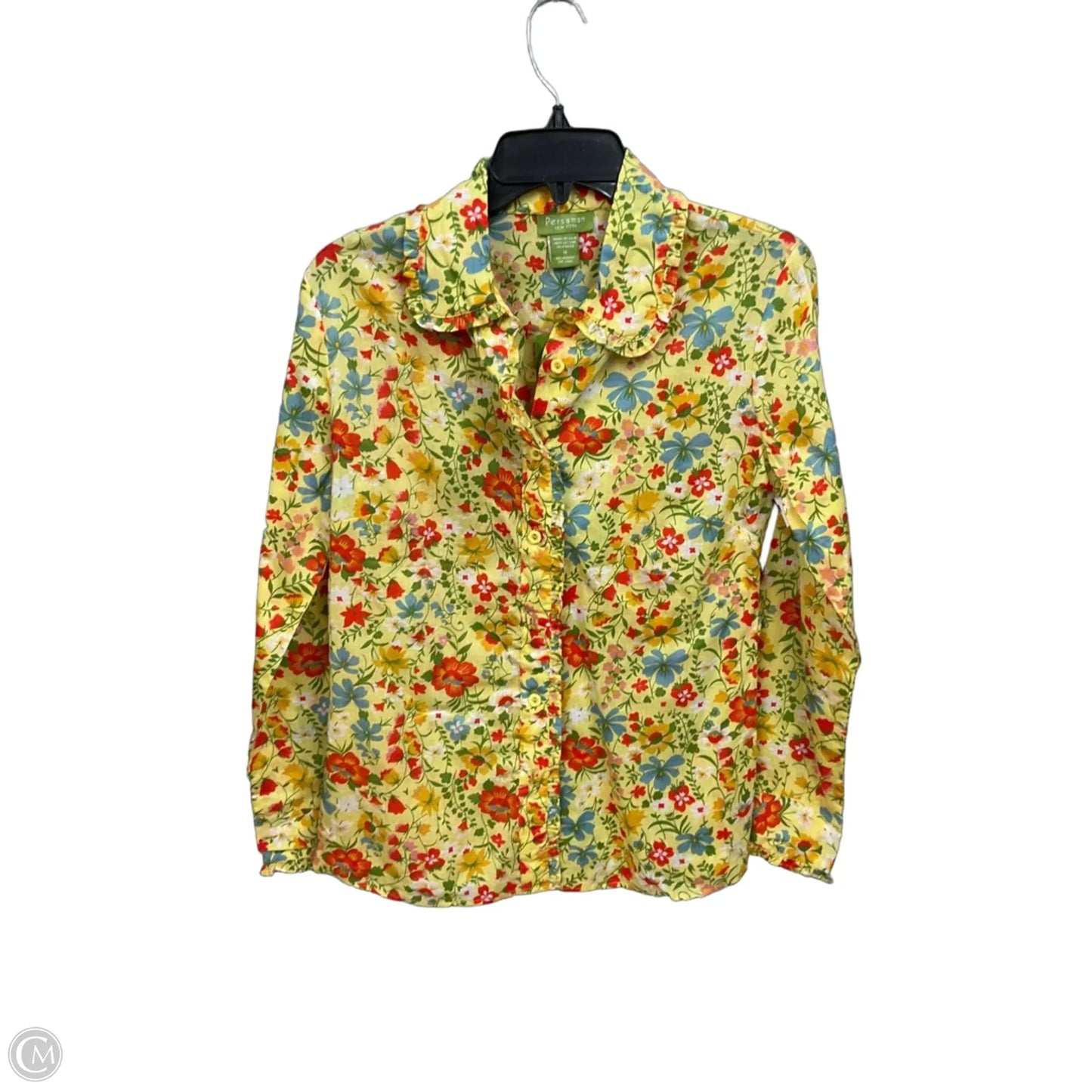 Blouse Long Sleeve By Clothes Mentor In Floral Print, Size: M