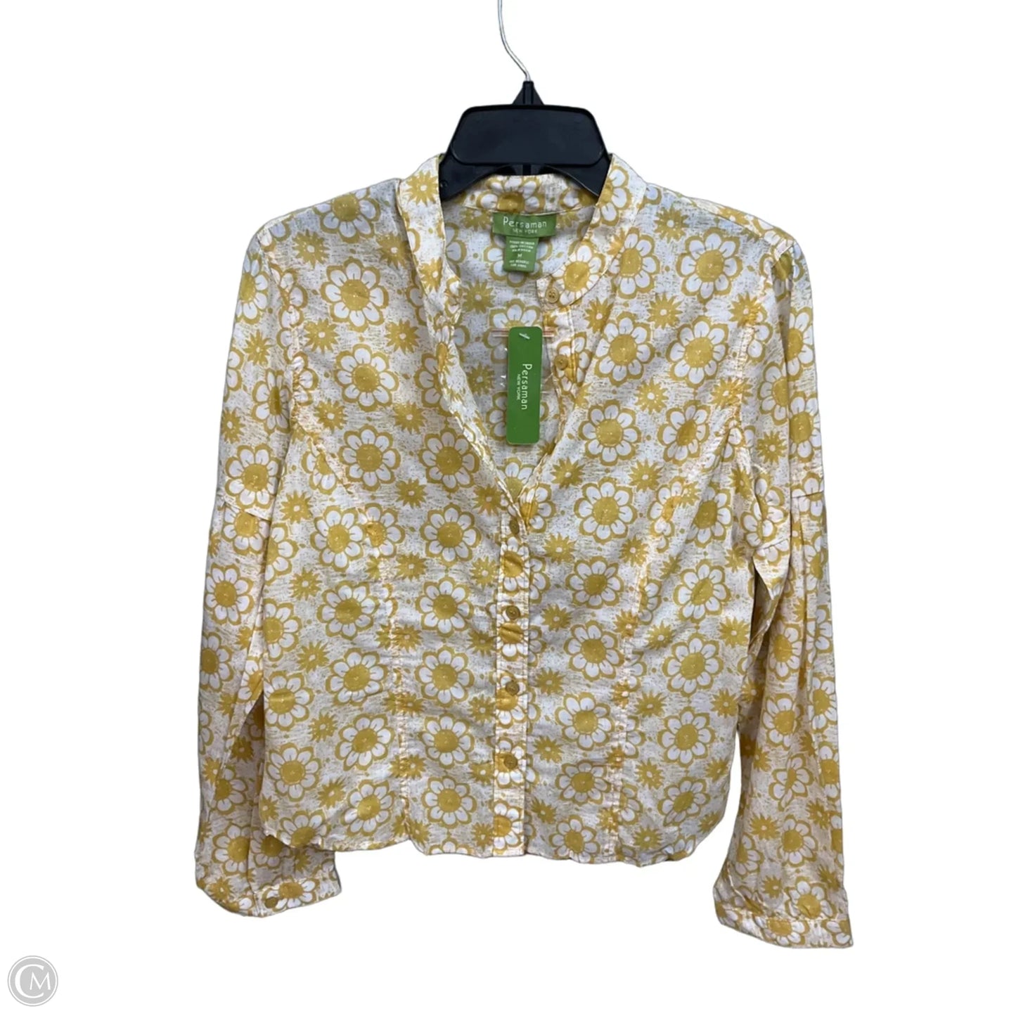 Blouse Long Sleeve By Clothes Mentor In Floral Print, Size: M