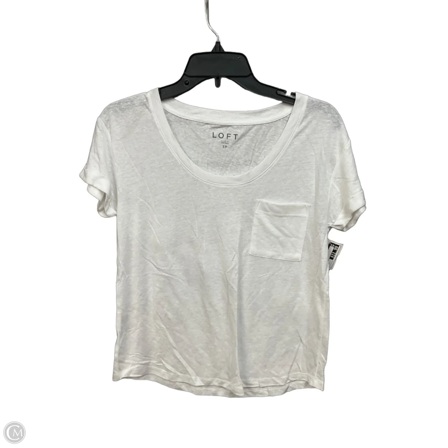 Top Short Sleeve Basic By Loft In White, Size: Sp