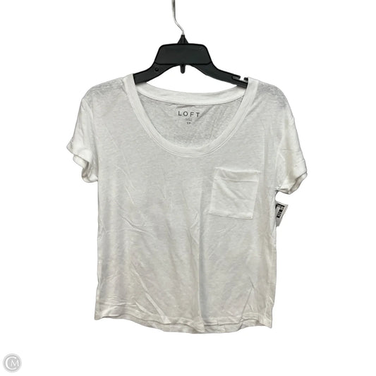Top Short Sleeve Basic By Loft In White, Size: Sp