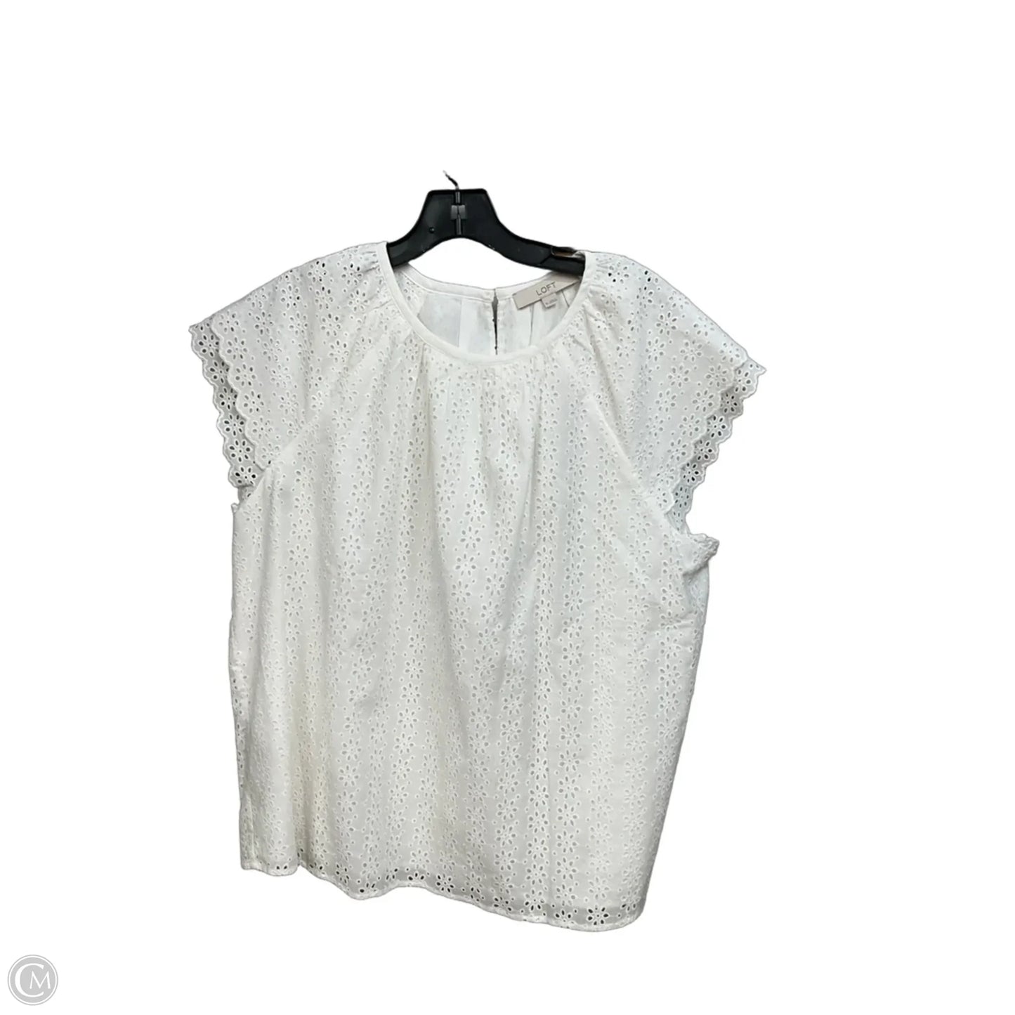 Top Short Sleeve By Loft In White, Size: Xl