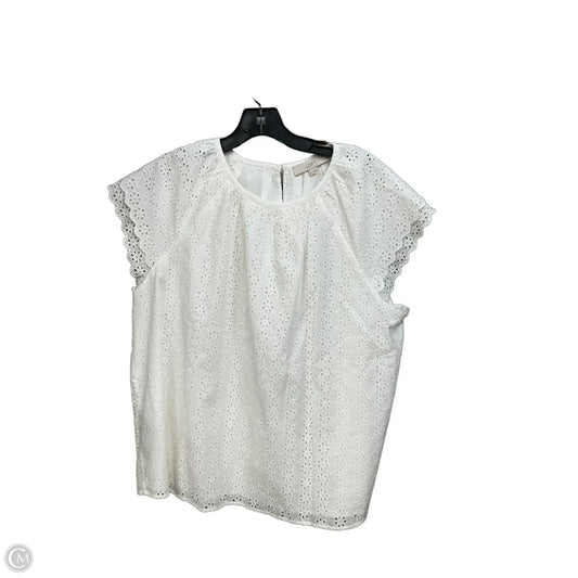 Top Short Sleeve By Loft In White, Size: Xl