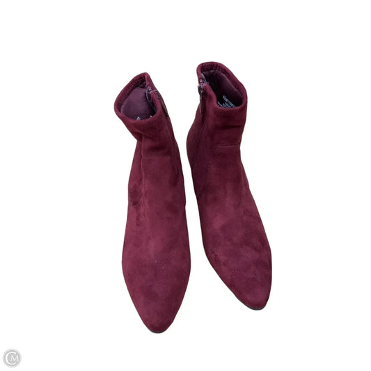 Boots Ankle Heels By Impo In Maroon, Size: 6.5