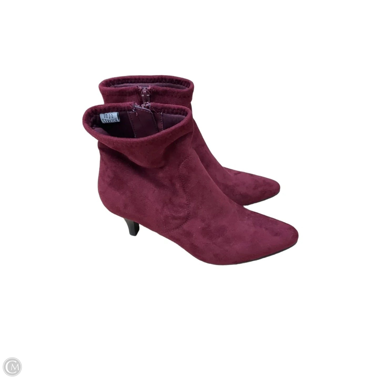Boots Ankle Heels By Impo In Maroon, Size: 6.5