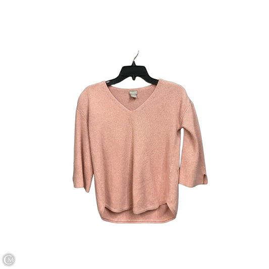 Top 3/4 Sleeve By Chicos In Pink, Size: M