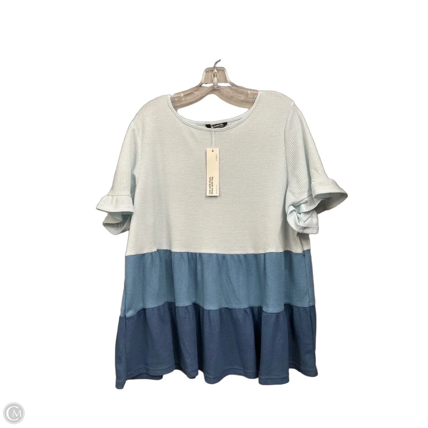 Top Short Sleeve By Bloomchic In Blue, Size: Xxl