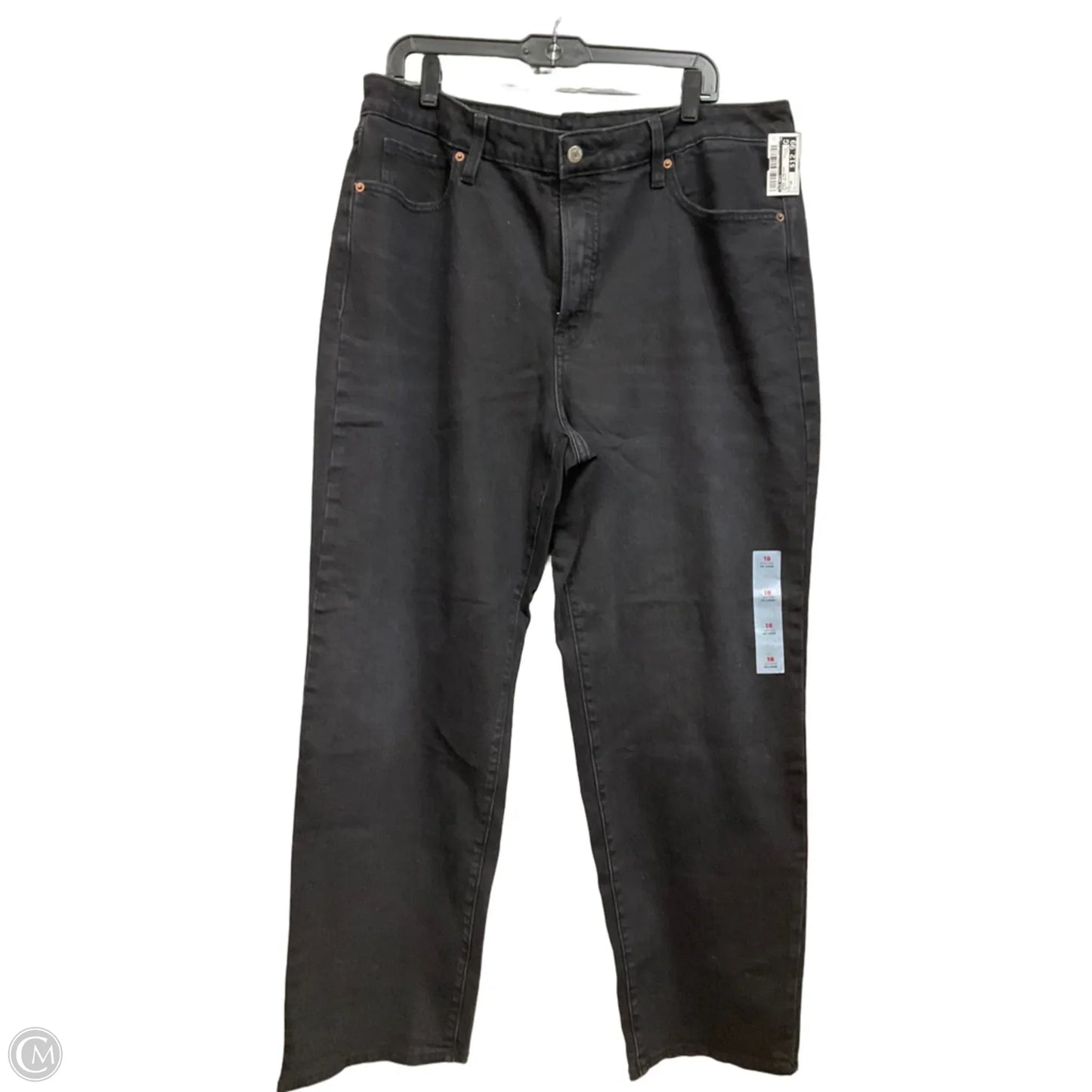 Jeans Straight By Old Navy In Black Denim, Size: 18