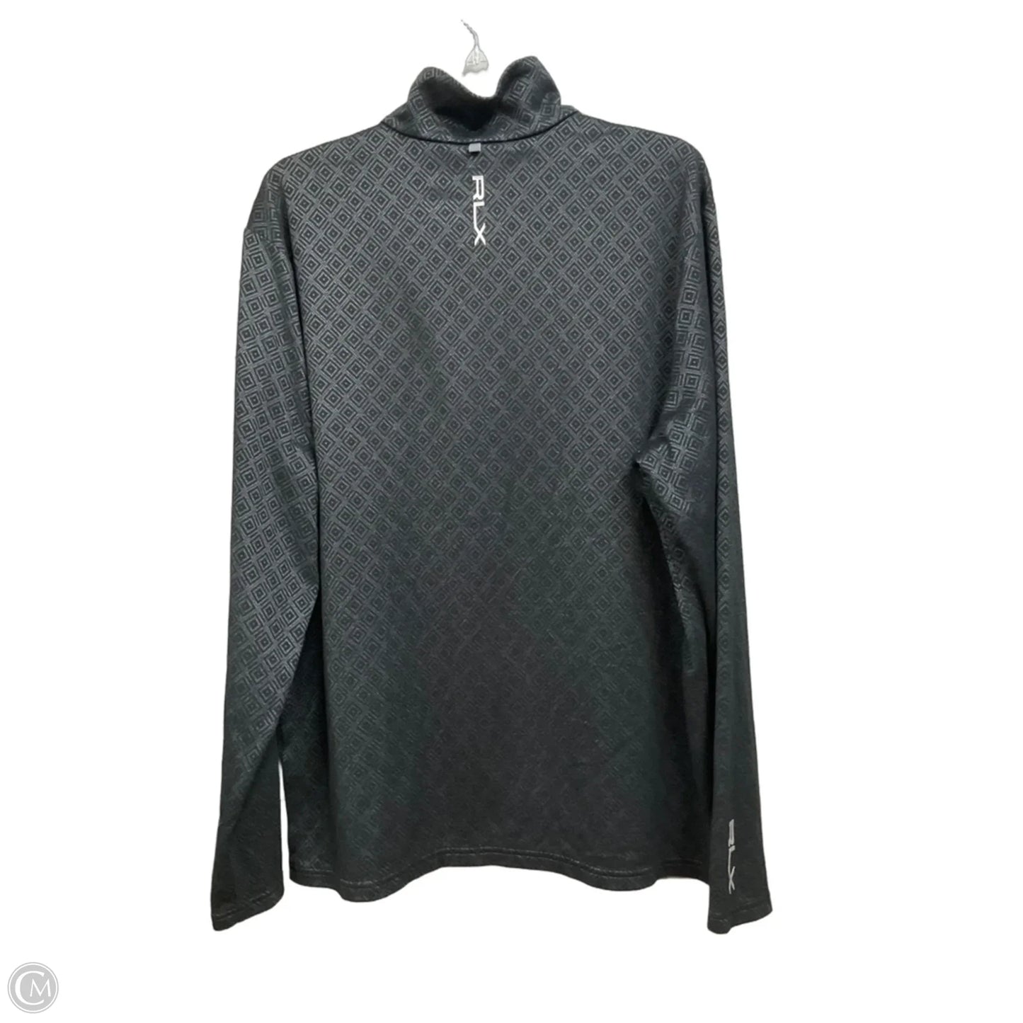 Athletic Top Long Sleeve Collar By Rlx In Black & Grey, Size: Xl