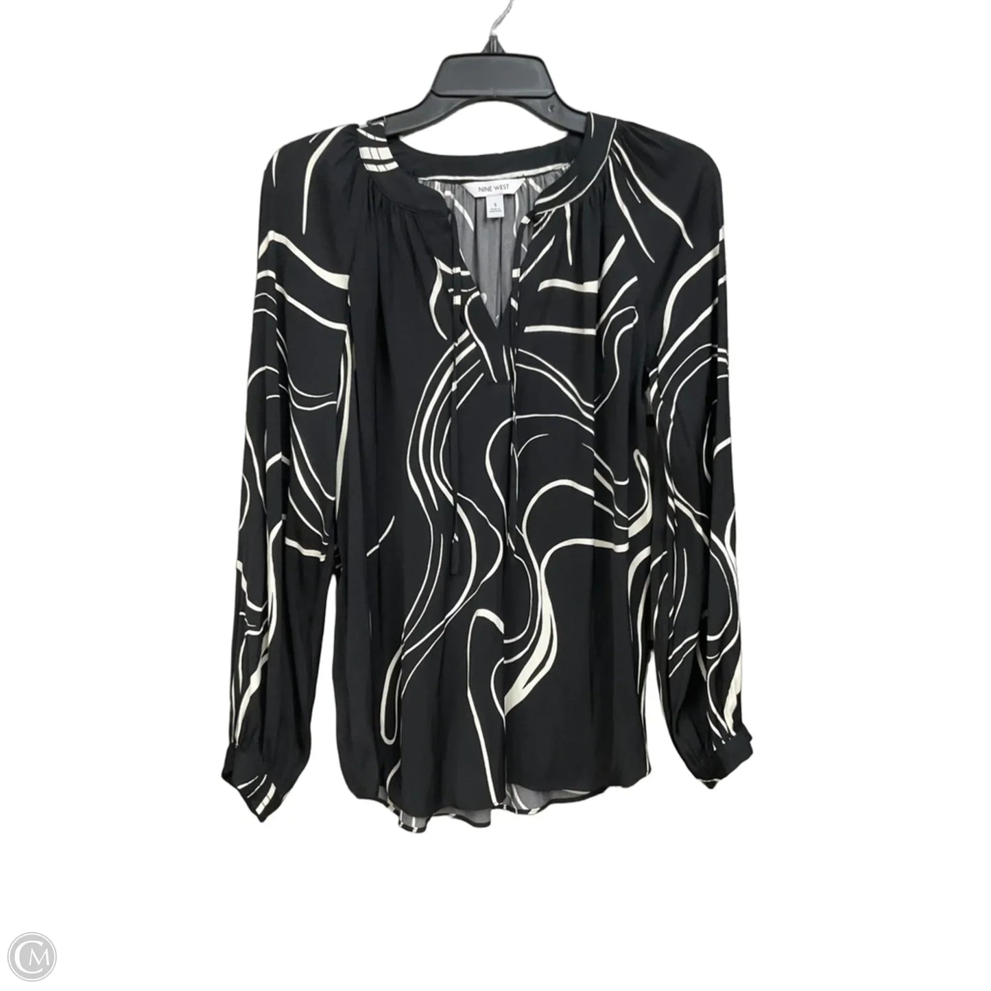 Top Long Sleeve By Nine West In Black & White, Size: S
