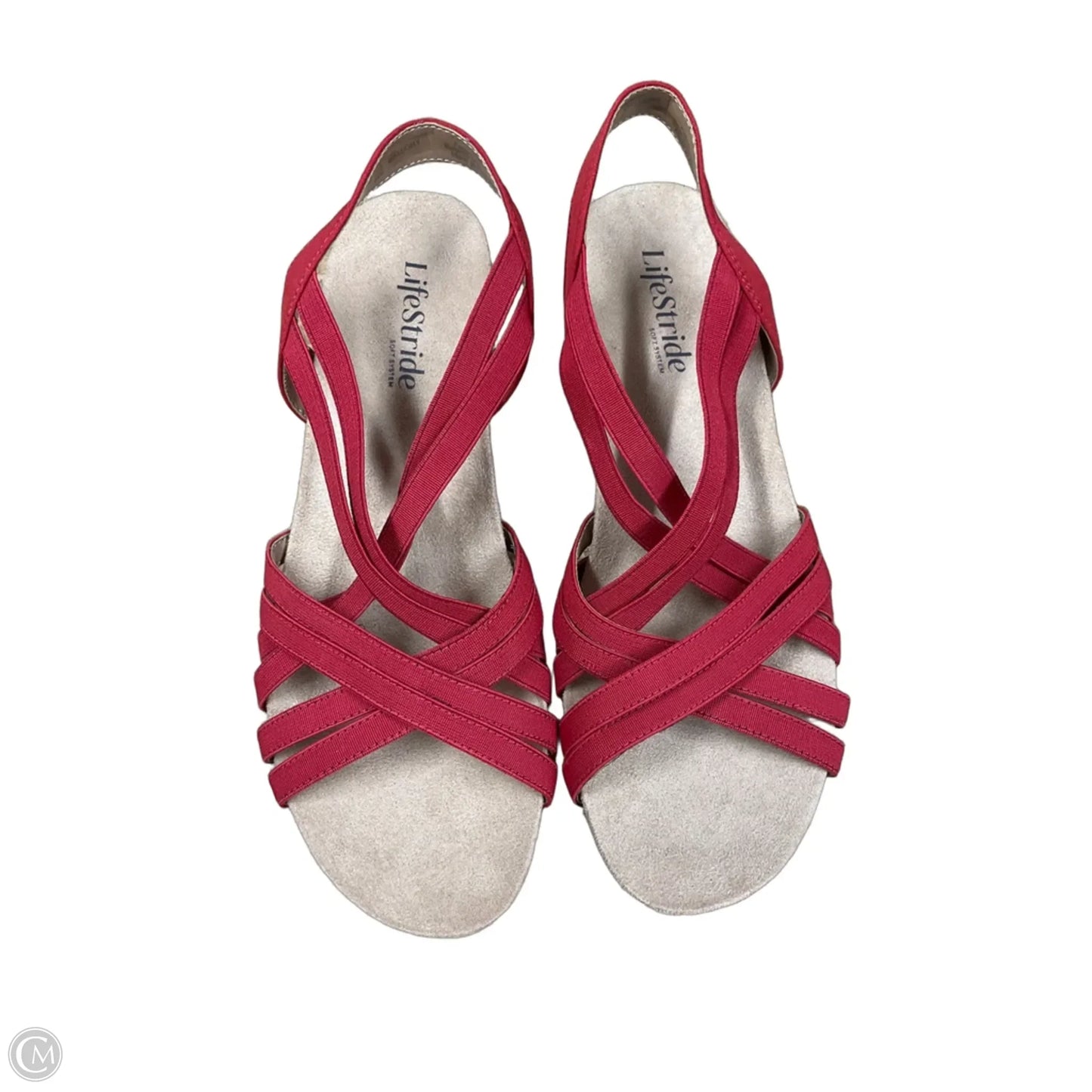 Sandals Heels Wedge By Life Stride In Red, Size: 7