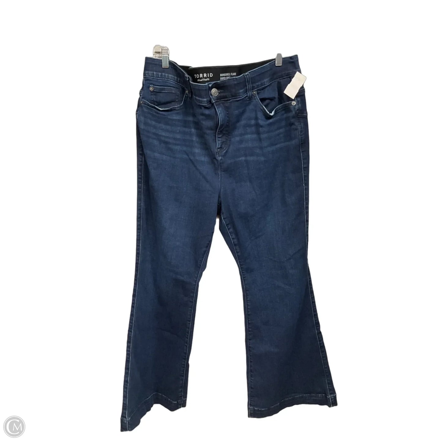 Jeans Flared By Torrid In Blue Denim, Size: 18
