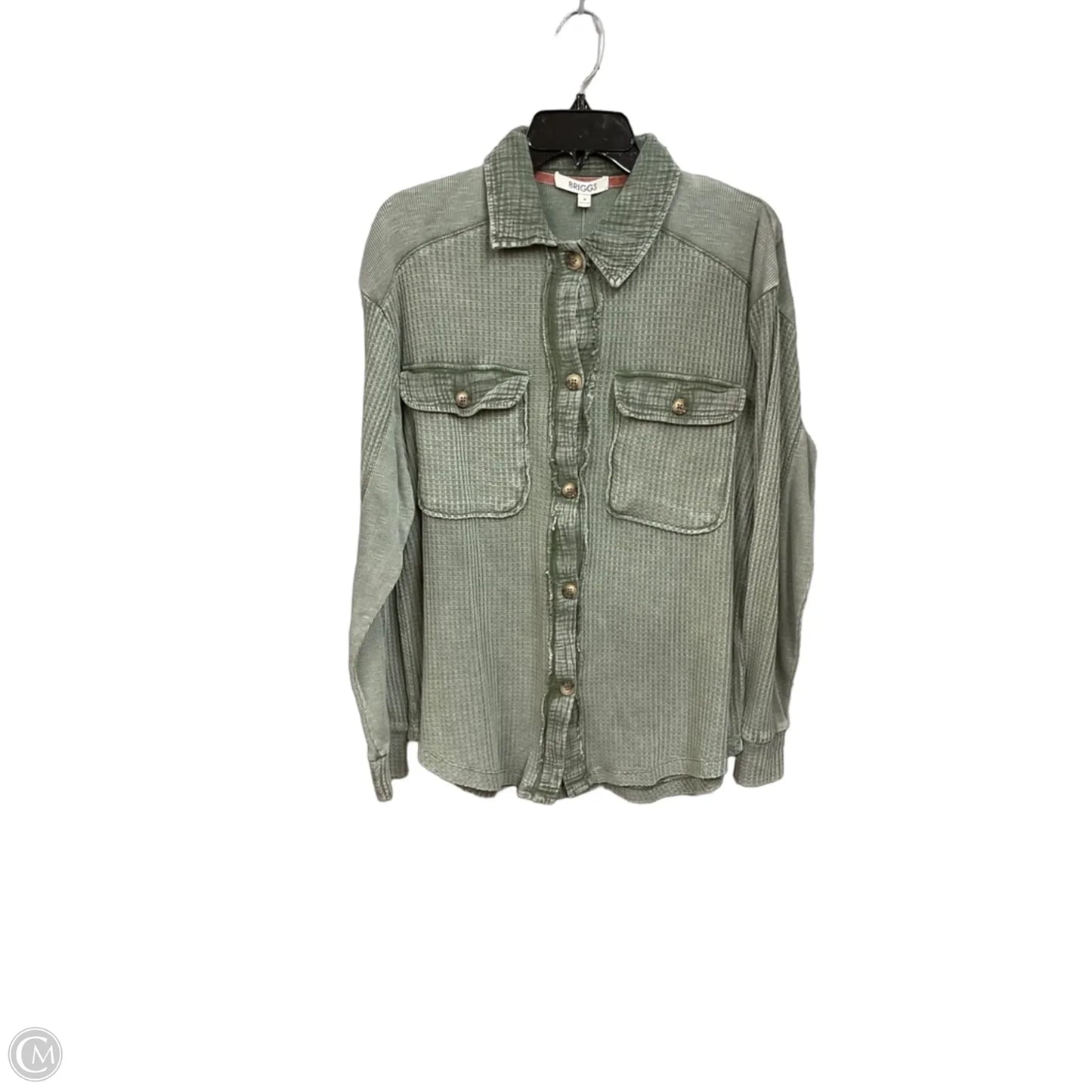 Top Long Sleeve By Briggs In Green, Size: M
