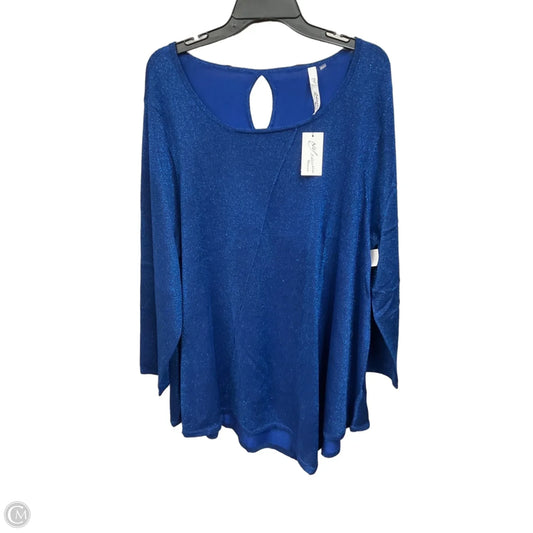 Top 3/4 Sleeve By Ny Collection In Blue, Size: 3x