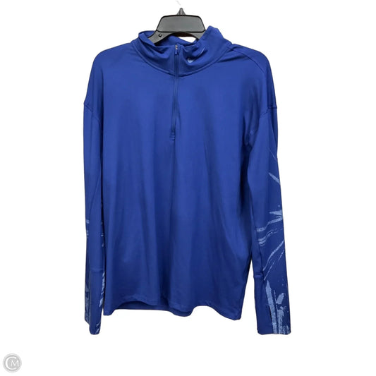 Athletic Top Long Sleeve Collar By Nike Apparel In Blue, Size: L