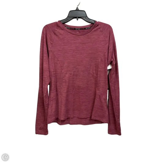 Athletic Top Long Sleeve Crewneck By Spyder In Maroon, Size: L