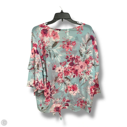 Top Short Sleeve By Emerald In Floral Print, Size: L