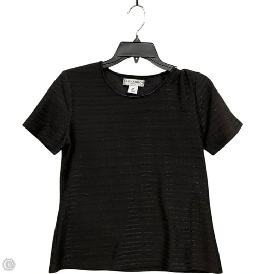 Top Short Sleeve By Sag Harbor In Black, Size: Mp