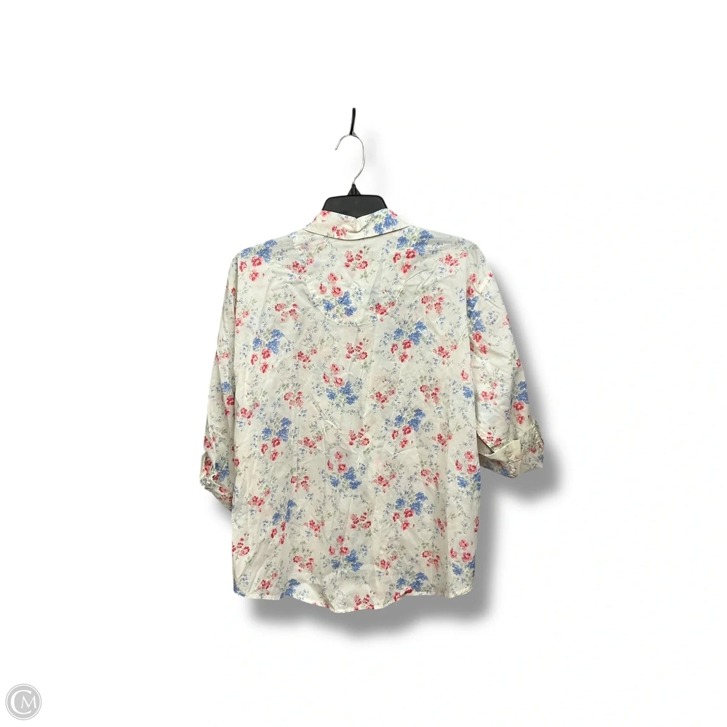 Blouse Long Sleeve By Ralph Lauren In Floral Print, Size: L