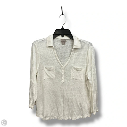 Top Long Sleeve By Chicos In White, Size: M