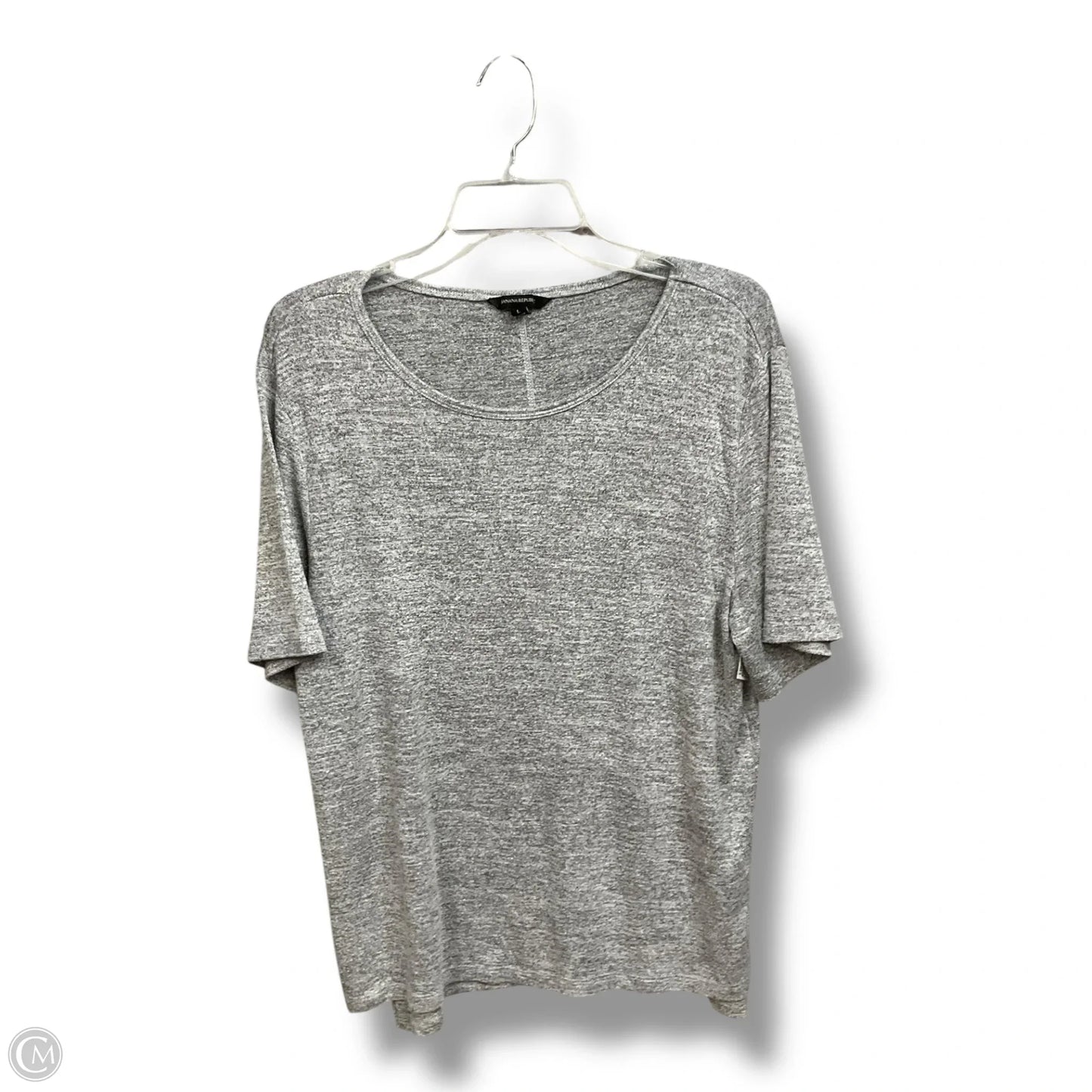 Top Short Sleeve By Banana Republic In Grey, Size: L