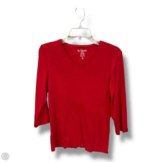 Top 3/4 Sleeve By Chicos In Red, Size: M