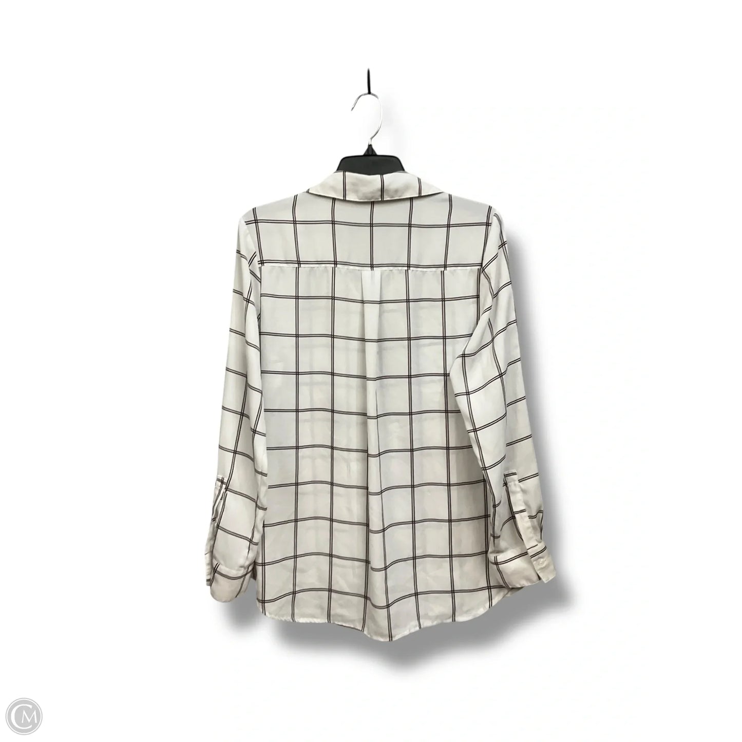 Blouse Long Sleeve By Dex In Plaid Pattern, Size: M
