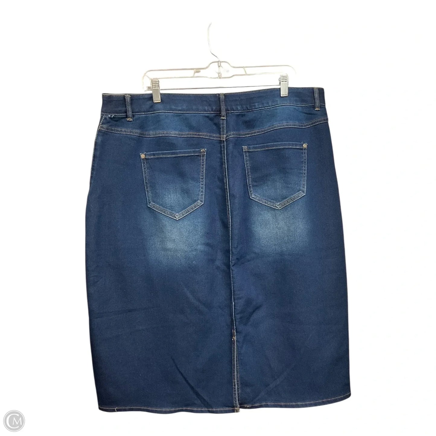 Skirt Midi By Cato In Blue Denim, Size: 2x