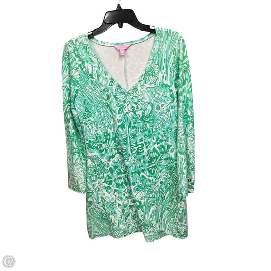 Dress Designer By Lilly Pulitzer In Green & White, Size: M