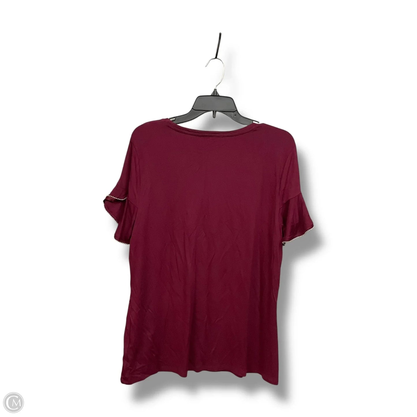 Top Short Sleeve By Apt 9 In Maroon, Size: L