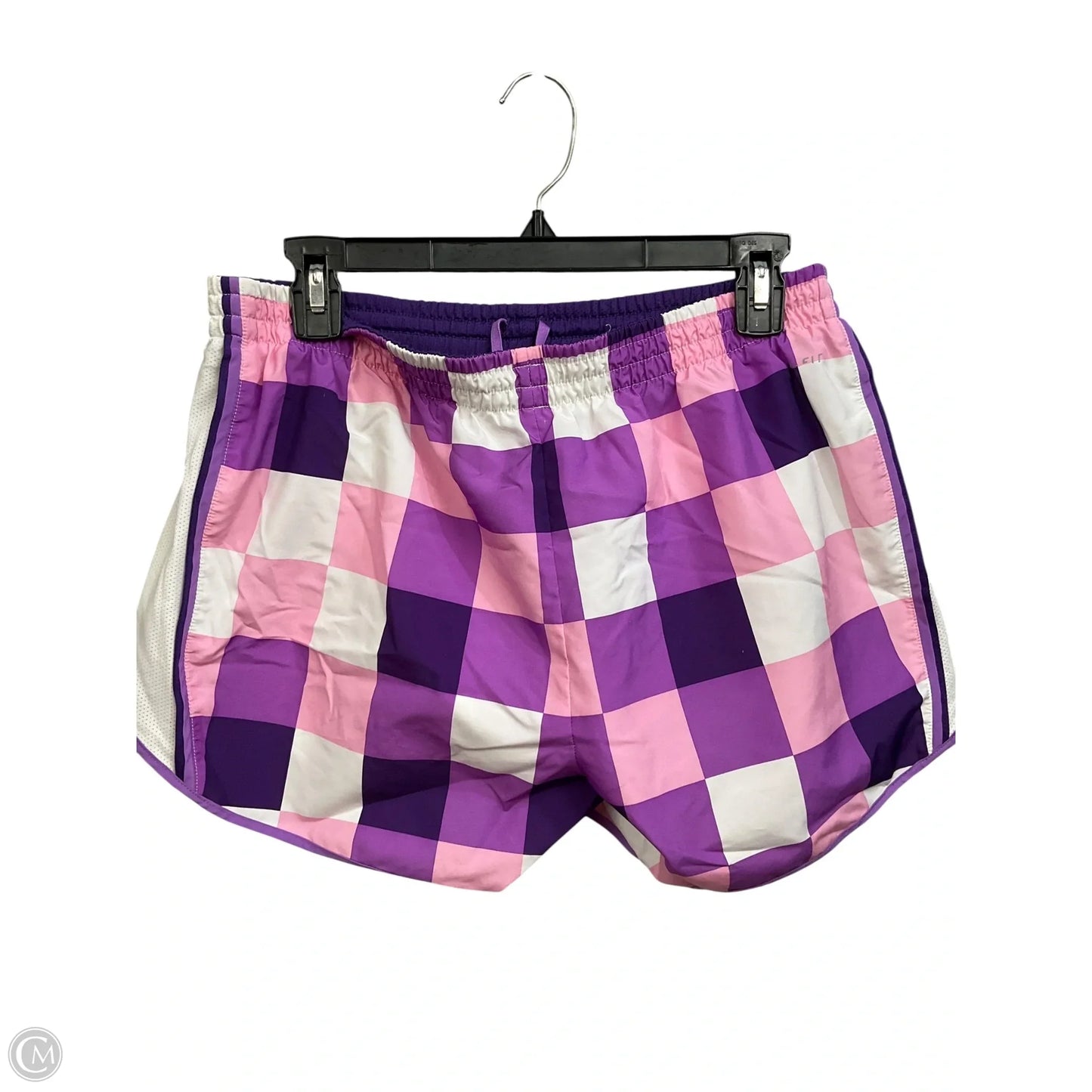 Athletic Shorts By Nike Apparel In Checkered Pattern, Size: L
