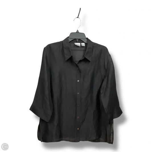 Blouse 3/4 Sleeve By Chicos In Black, Size: L